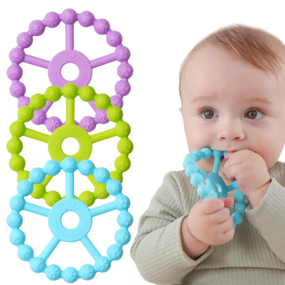 Activity-board - Beißring Baby, 3er-Pack Baby Spielzeug Kühlung, Silikon Greifring, One Size, Multicolor