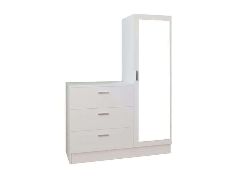 Kommode mit 3 Schubladen - Spiegelschrank - Weiß - VITORIO Kommode mit 3 Schubladen - Spiegelschrank - Weiß - VITORIO