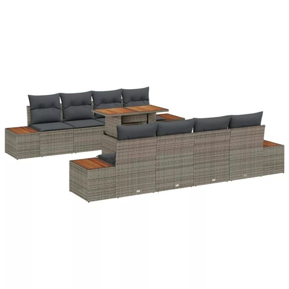 VidaXL - Garten-sofa-set poly-rattan, One Size, Grau