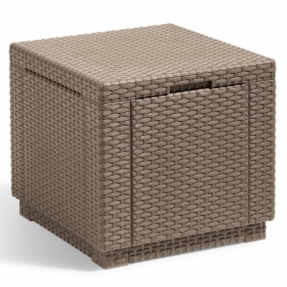 Allibert Würfel-Sitzhocker mit Stauraum Cappuccino 228749