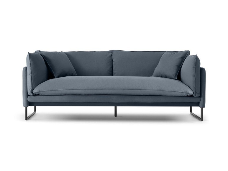 Sofa 3-Sitzer - Baumwolle & Leinen - Blau - MIROSE Sofa 3-Sitzer - Baumwolle & Leinen - Blau - MIROSE