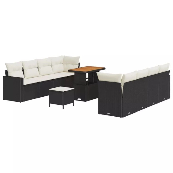 VidaXL - Garten-sofa poly-rattan, One Size, Schwarz