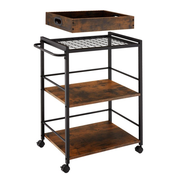 Servierwagen Worcester 65x41,5x87cm Unisex Braun Medium ONE SIZE