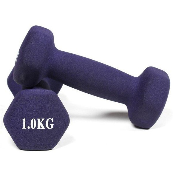 GladiatorFit Hanteln mit Neoprenüberzug Bodybuilding und Fitness (2er-Set) : 2 x 1 KG Hanteln