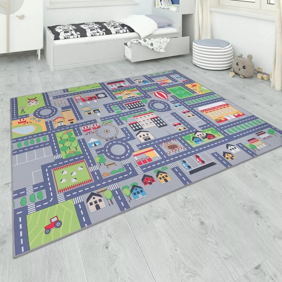 Kinder Teppich Kinderzimmer Auto Spielteppich Unisex 80X150CM