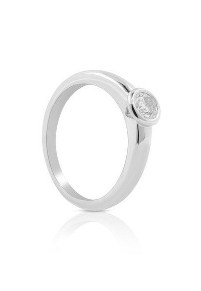 Solitaire Ring Diamant 0.30ct. Weissgold 750 Damen Silber 50