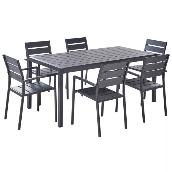 Gartentisch Set aus Kunstholz Modern VERNIO Gartentisch Set aus Kunstholz Modern VERNIO