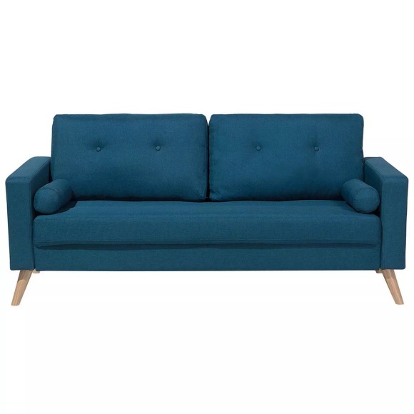 Beliani 2-Sitzer Sofa Polsterbezug dunkelblau KALMAR