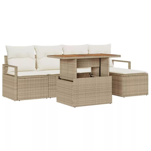 VidaXL - Garten-sofa-set poly-rattan, One Size, Beige