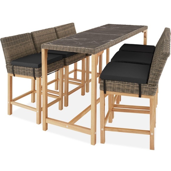Rattan Bartisch Lovas mit 6 Stühlen Latina Rattan Bartisch Lovas mit 6 Stühlen Latina