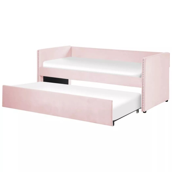 Bett mit Lattenrost aus Samtstoff Glamourös TROYES Bett mit Lattenrost aus Samtstoff Glamourös TROYES