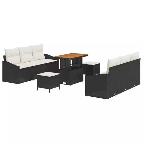 VidaXL - Garten-sofa poly-rattan, One Size, Schwarz