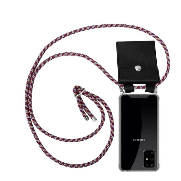 Handy Kette für Samsung Galaxy S20 PLUS Silikon mit Silbernen Ringen