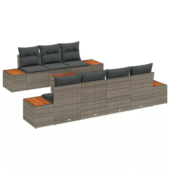 VidaXL - Garten-sofa-set poly-rattan, One Size, Grau