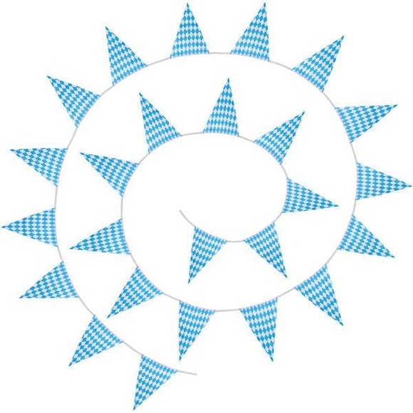 Wimpelkette Mit Rautenmuster -weiss Unisex Blau 100cm