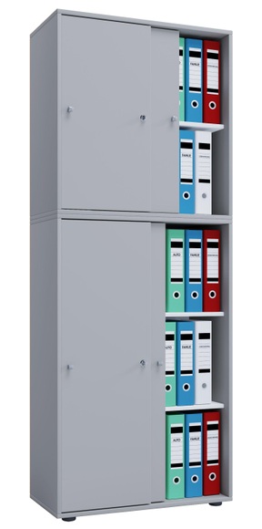 MID.YOU Aktenschrank in grau 70/178/38 cm , 'Lona Xxl' _ Holzwerkstoff , 4 Fächer , 70x178x38 cm , melaminharzbeschichtet,melaminharzbeschichtet,Nachbildung,Nachbildung , 000657014045