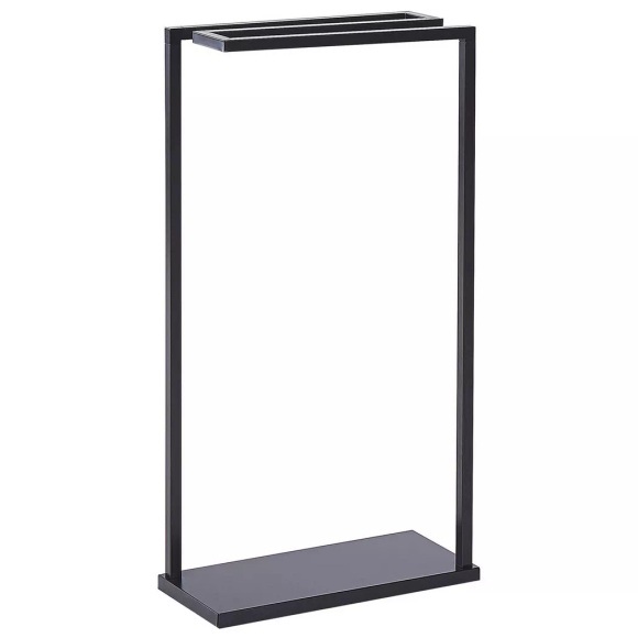 Beliani Handtuchständer Stahl schwarz 42 x 83 cm freistehend 3 Arme GARCITAS