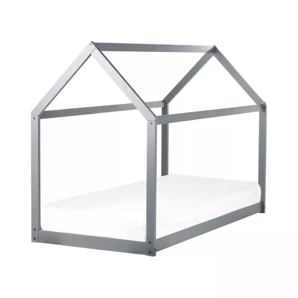 Beliani - Bett mit Lattenrost aus Kiefernholz Modern TOSSE, 90x200 cm, Taubengrau