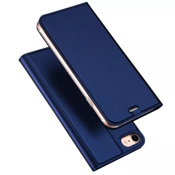 Dux Ducis - iPhone 8 / iPhone 7 Flip Wallet Cover Leder Tasche - Dunkelblau