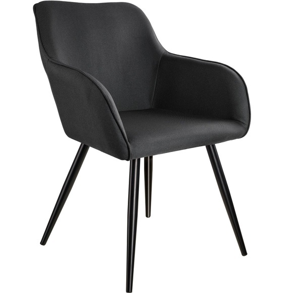 Stuhl Marilyn Leinenoptik, schwarze Stuhlbeine Stuhl Marilyn Leinenoptik, schwarze Stuhlbeine