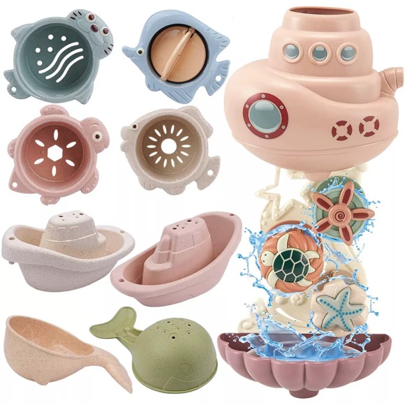 Activity-board - Badewannenspielzeug, Wasserspielzeug Baby-Badewannenspielzeug mit Meerestieren Gießkannen, One Size, Multicolor