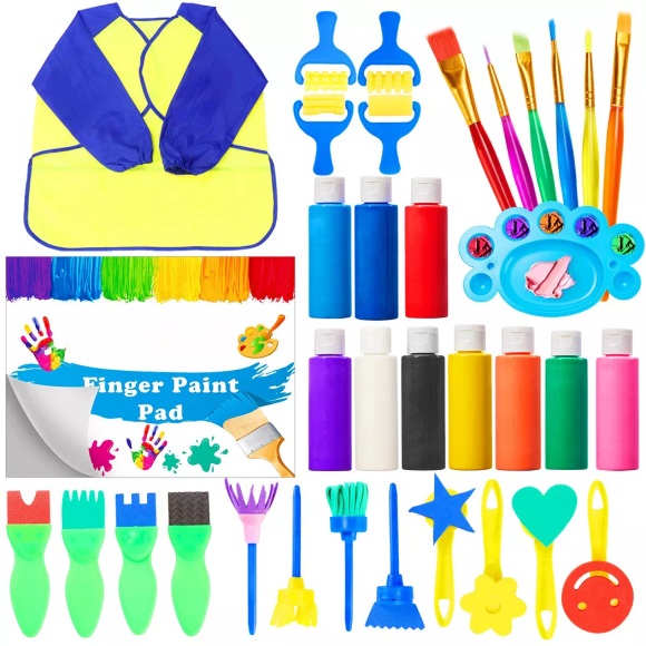 Activity-board - Fingerfarben Set für Kinder Ungiftige abwaschbare Schwamm Malpinsel Kleinkinder, One Size, Multicolor