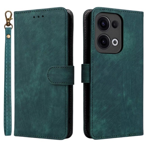 Cover-Discount - OPPO Reno13 Ledertasche mit RFID Blocker, Grün
