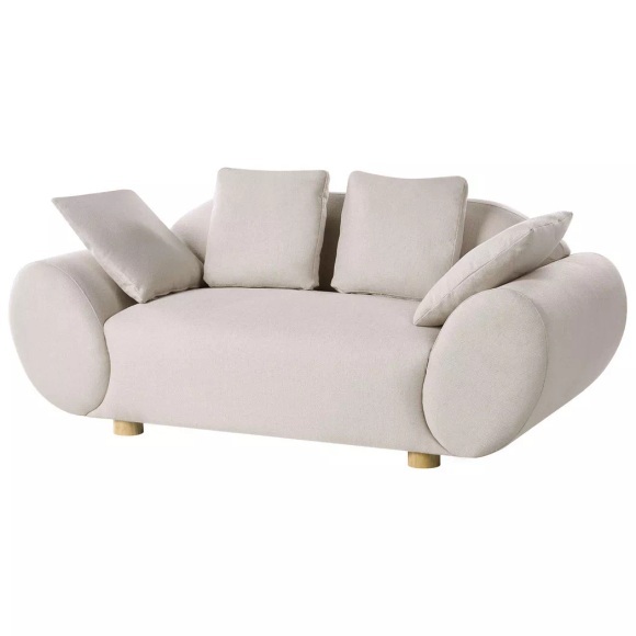 Beliani - 2 Sitzer Sofa aus Stoff Modern RINGEL, One Size, Light Beige