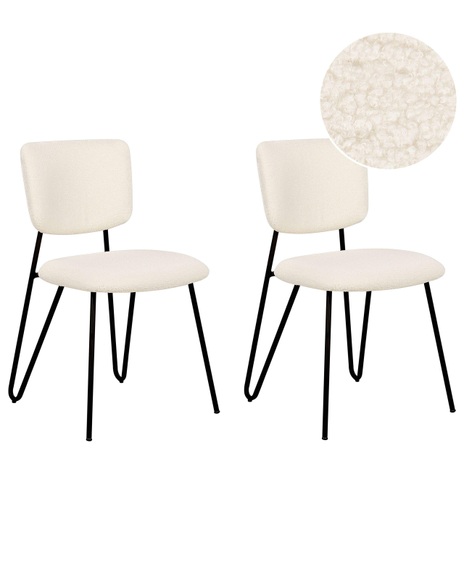 Set mit 2 Stühlen aus Bouclé Modern NELKO Set mit 2 Stühlen aus Bouclé Modern NELKO