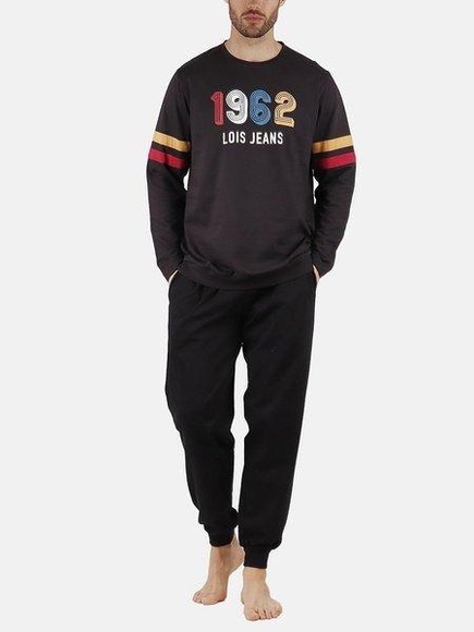 Pyjama Hausanzug Hose Und Oberteil Felpa Mexico Lois Herren Grau M