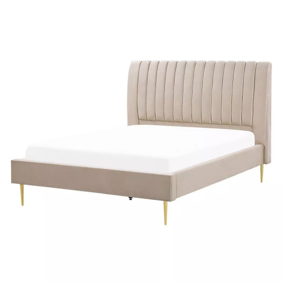 Bett mit Lattenrost aus Samtstoff Modern MARVILLE Bett mit Lattenrost aus Samtstoff Modern MARVILLE