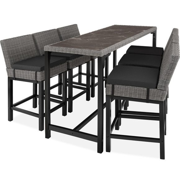 Rattan Bartisch Lovas mit 6 Stühlen Latina Rattan Bartisch Lovas mit 6 Stühlen Latina