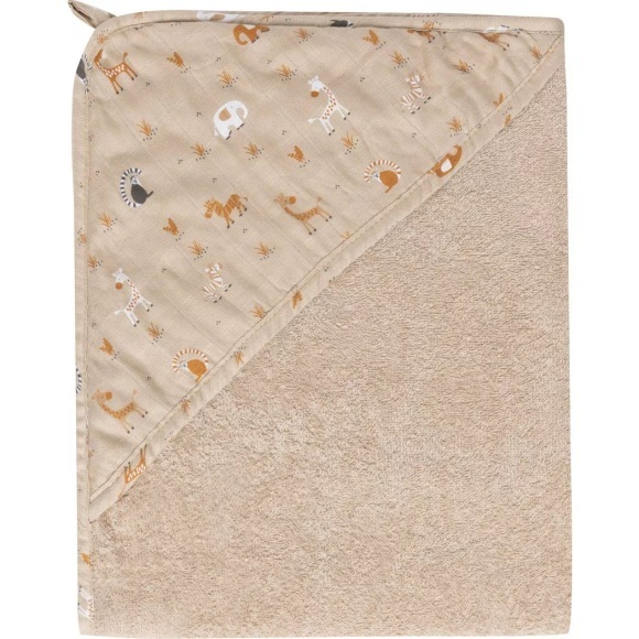 Bebe Jou KAPUZENBADETUCH , 301020 , Taupe , Textil , Tier , 75x1 cm , angenehm weich, hochwertige Qualität, schadstoffgeprüft , 008296017501