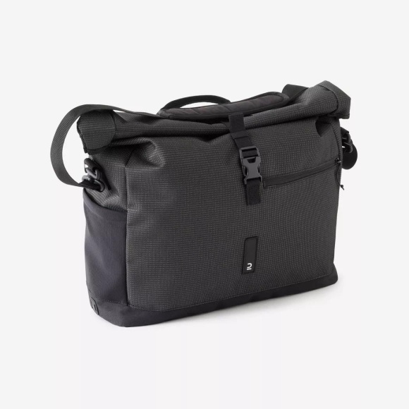 DECATHLON - Gepäckträgertasche REFLECTIVE, für Damen, Space Black, One Size