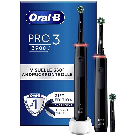Oral-B Pro 3 3900 Black Edition, Elektrische Zahnbürste