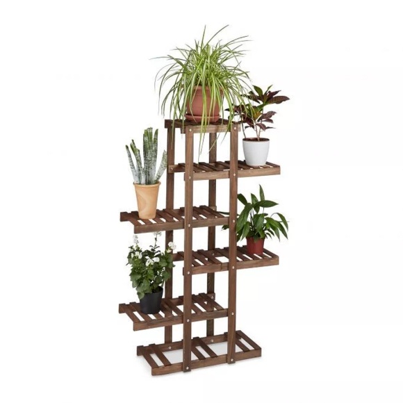 B2X - Pflanzenregal Holz 5 Regale, 29cm