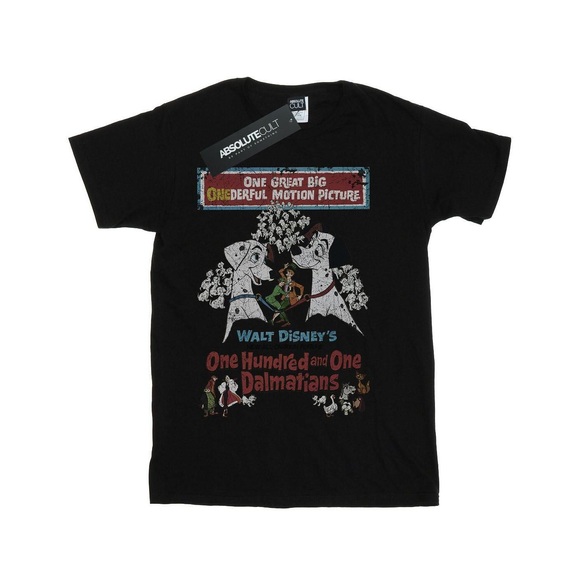 101 Dalmatians Retro Poster Tshirt Jungen Schwarz 116