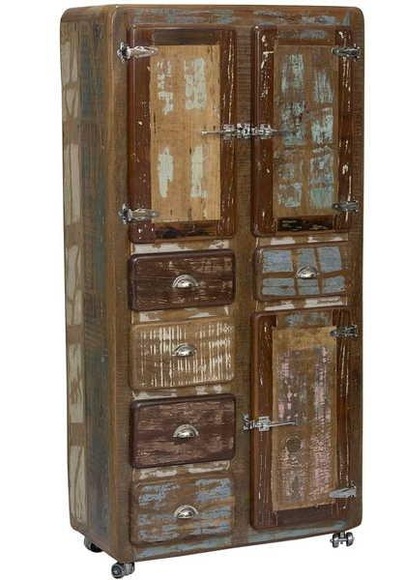 Schrank Fridge Colored Vintage bunt