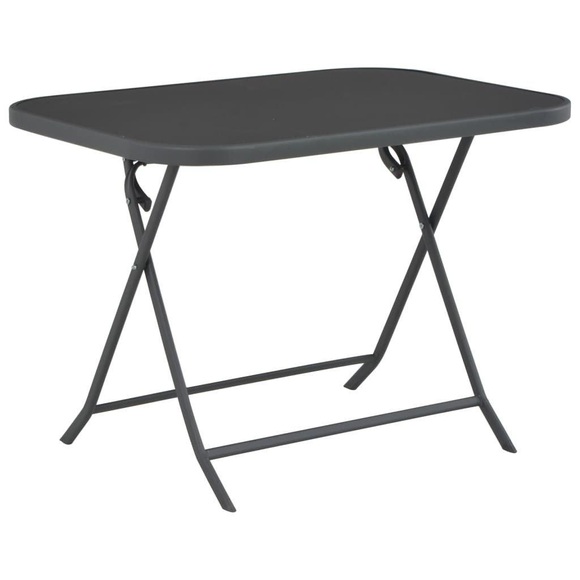 Klappbarer Garten-Esstisch 100 x 75 x 72 cm Glas und Stahl