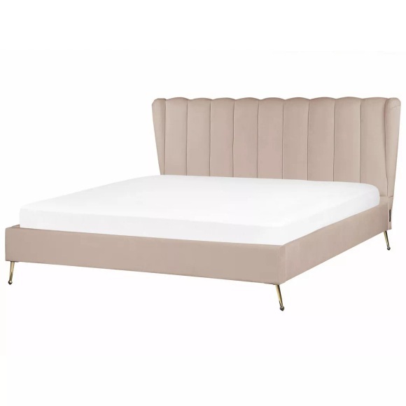 Bett mit Lattenrost aus Samtstoff Modern MIRIBEL Bett mit Lattenrost aus Samtstoff Modern MIRIBEL