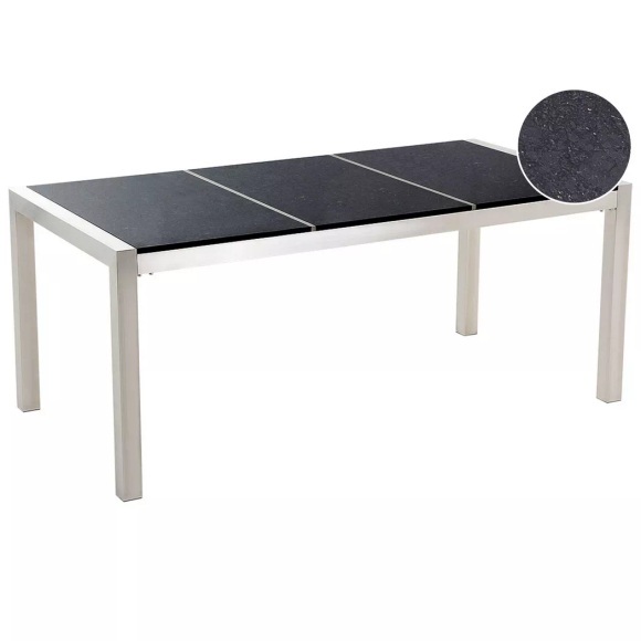 Gartentisch Granit schwarz poliert 180 x