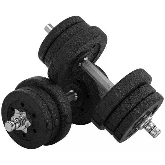 HOMCOM - Hantelset, One Size, Schwarz