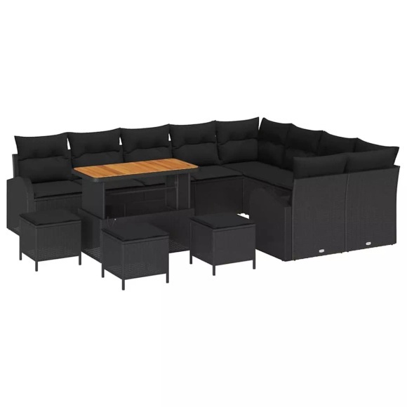 VidaXL - Garten-sofa poly-rattan, One Size, Schwarz