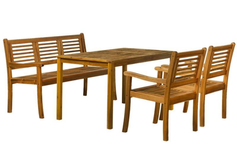 Garten Sitzgruppe Akazie natur 135x80 (4-tlg)