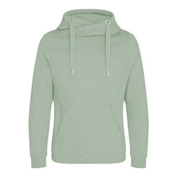 Cross Neck Kapuzenpullover Unisex Grün XL