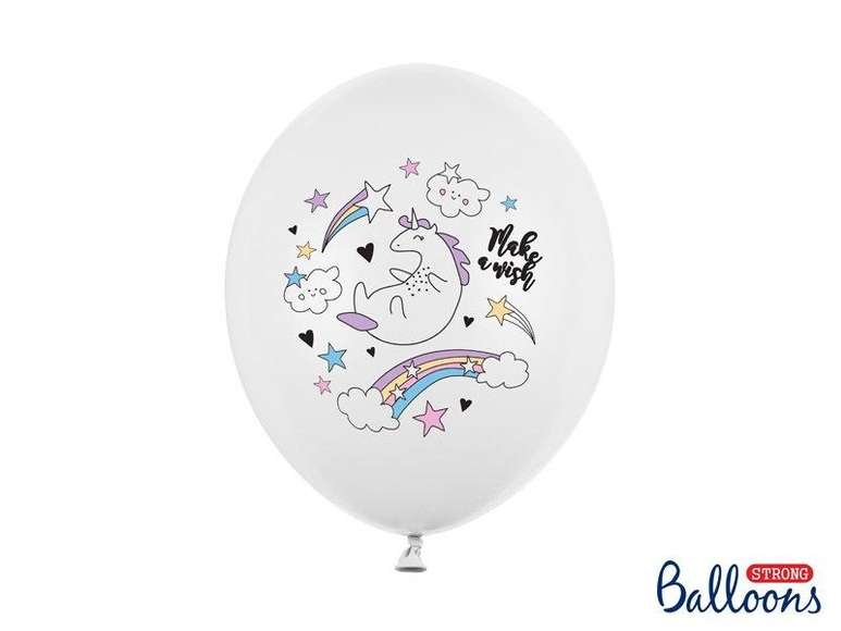 Partydeco Luftballon Unicorn Pastellweiss Ø 30 cm, 6 Stück