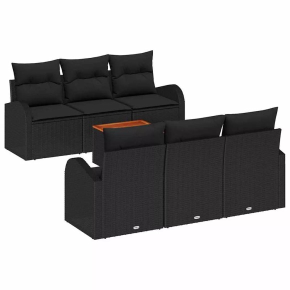 VidaXL - Garten-sofa poly-rattan, One Size, Schwarz