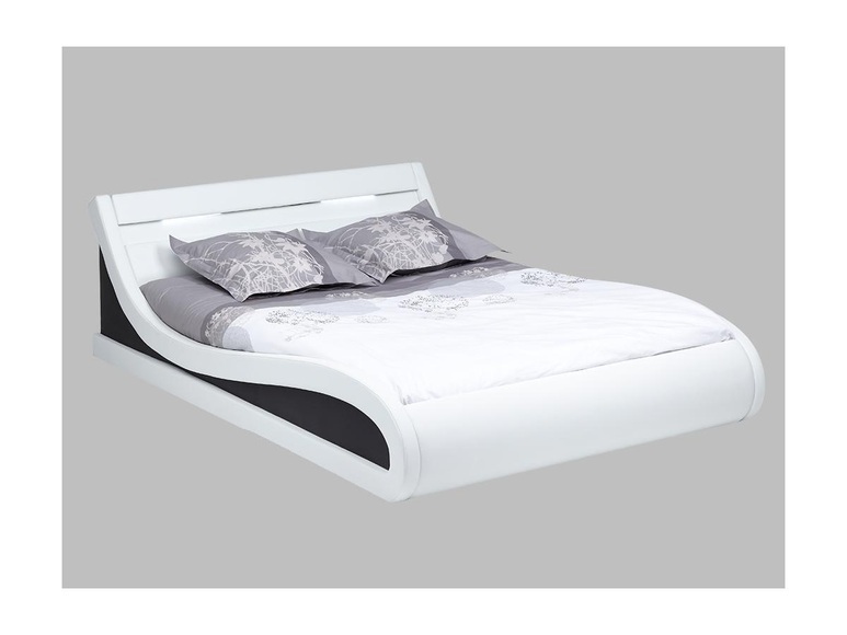 Polsterbett LED - 180 x 200 cm - Kunstleder - Weiß - ZALARIS Polsterbett LED - 180 x 200 cm - Kunstleder - Weiß - ZALARIS