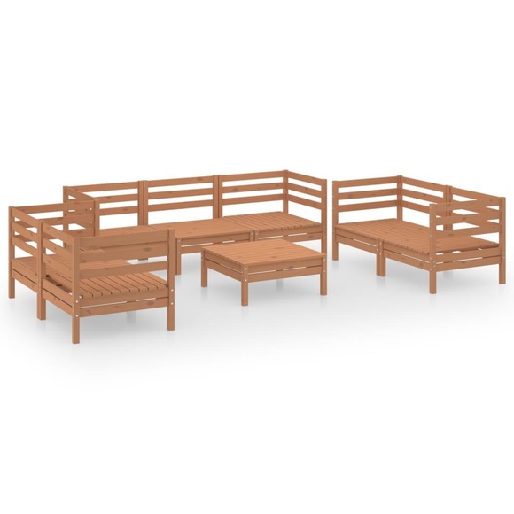 vidaXL 8-tlg. Garten-Lounge-Set Honigbraun Massivholz Kiefer