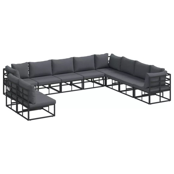 VidaXL - Garten-sofa aluminium, One Size, Schwarz